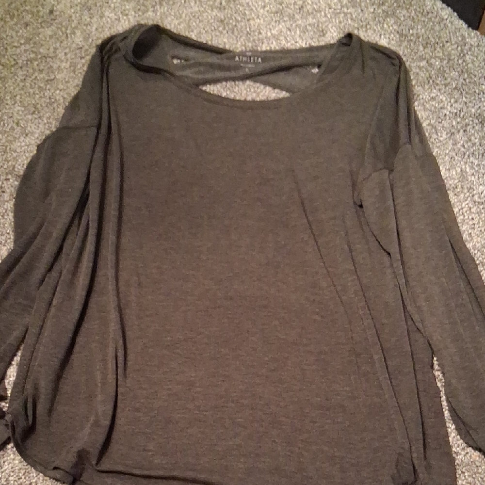 Athleta Charcoal Long Sleeve Top